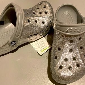 Baya Silver glitter Crocs NEW
